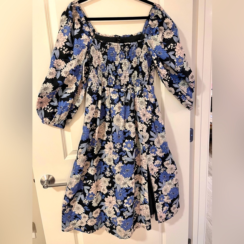 J Crew Linen daydream dress in zinnia floral, midi fit and flare
